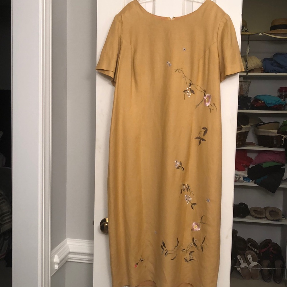 Golden evening dress